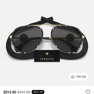 Versace Black and Gold Sunglasses